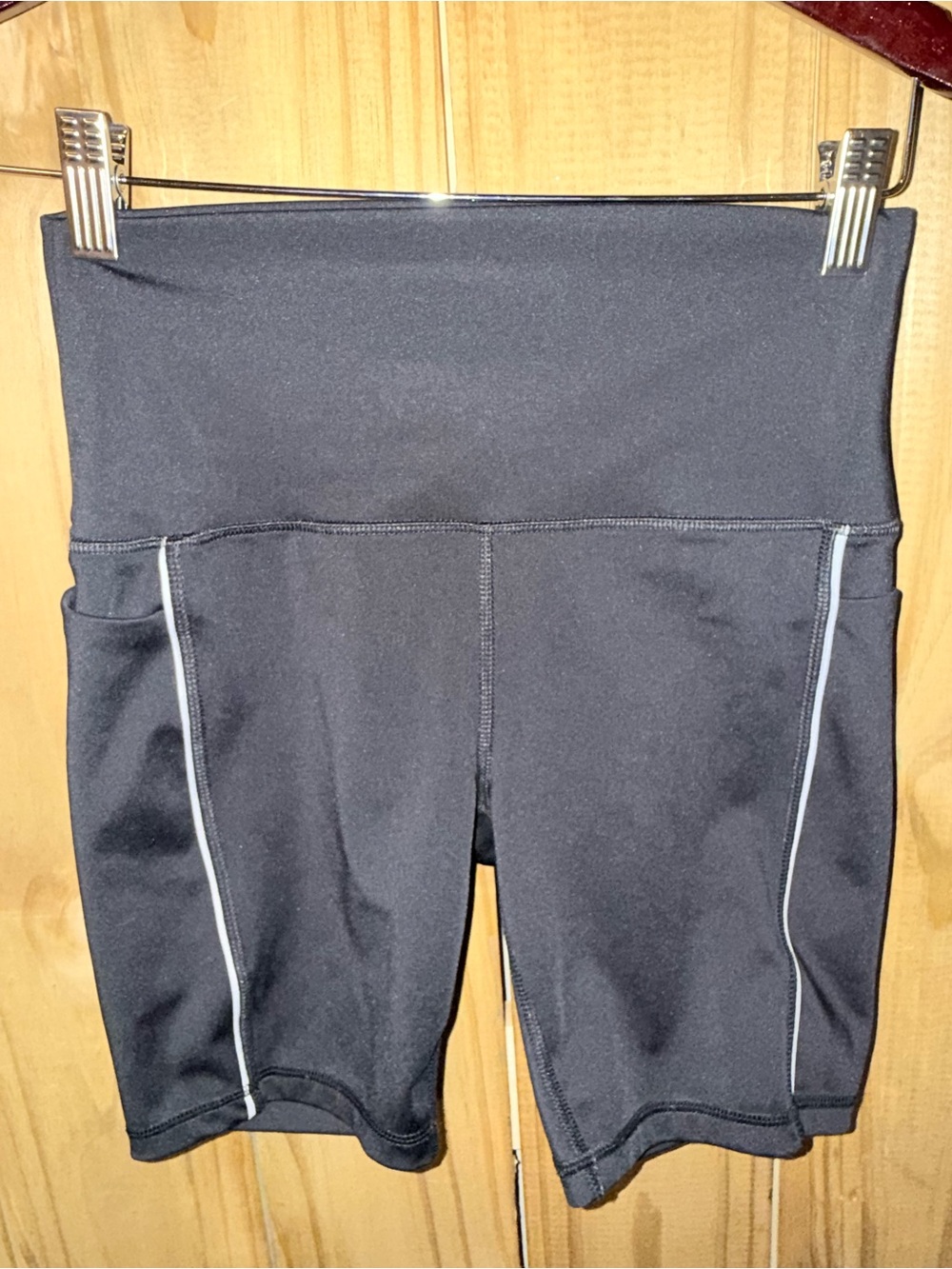 Spyder Black Kids High-Waist Bike Shorts with Reflective Trim